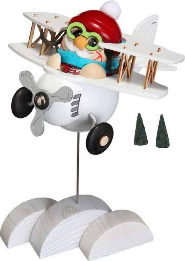 Seiffener Volkskunst Räuchermännchen »Räuchermännchen Kugelfigur Nikolaus im Doppeldecker inkl. 2 Räucherkerzen 22 cm Erzgebirge Holzkunst…