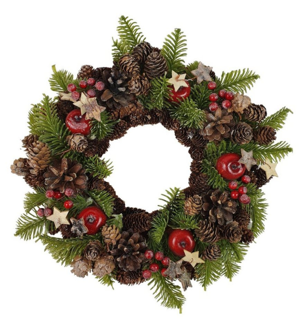 sesua Adventskranz »Weihnachtskranz Kranz Weihnachten Türkranz mit Äpfeln Tannenzapfen«