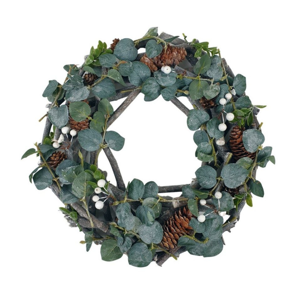 sesua Dekokranz »Dekokranz Winterkranz Weihnachtskranz Kranz grün 38cm«