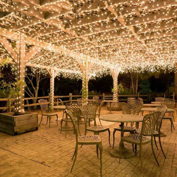 SHMSHNG LED-Lichterkette, 100M 600 LED Lichterkette Karneval Hochzeit ​Außen Innen Garten Beleuchtung
