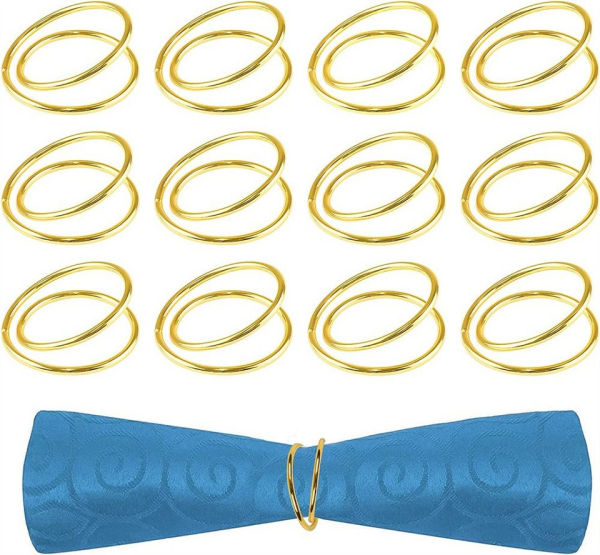 SHMSHNG Serviettenring »12 Stück Metall Spirale Serviettenring Set, Serviettenhalter Serviettenschnallen für Partys Abendessen Hochzeit Bankett…