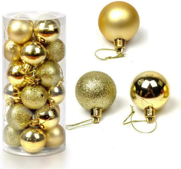 SHMSHNG Weihnachtsbaumkugel »24er Pack Weihnachtskugeln Ornamente Dekoration für Baumhaus Indoor Outdoor Hängekugeln 6cm«