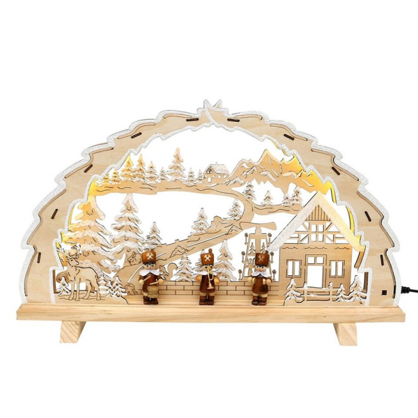 SIGRO Schwibbogen »Holz Schwibbogen, LED Bergmann-Figuren«