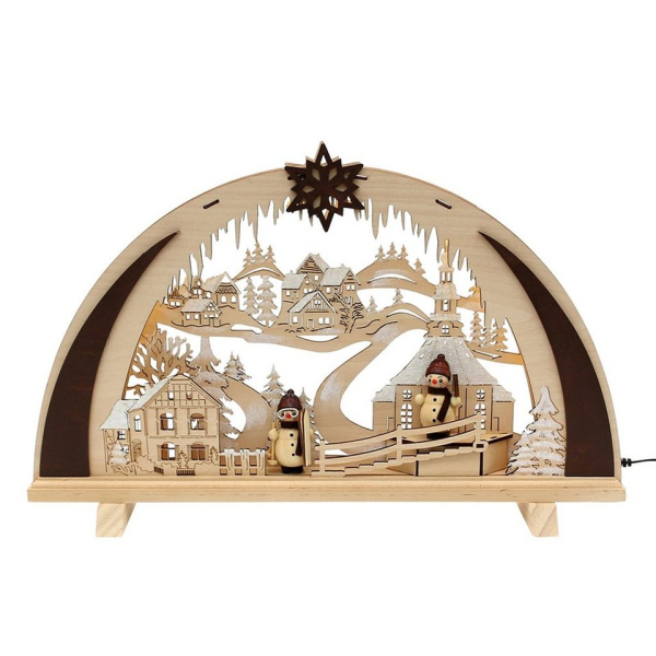 SIGRO Schwibbogen »Holz Schwibbogen, LED Schneemänner«