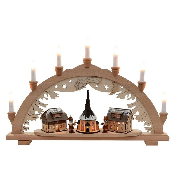 SIGRO Schwibbogen »Holz Schwibbogen, Spitzkerzen«, Schwibbogen