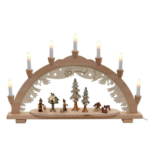 SIGRO Schwibbogen »Holz Schwibbogen, Spitzkerzen«, Schwibbogen