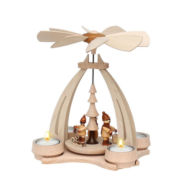SIGRO Weihnachtspyramide »Holz Teelicht-Tischpyramide Winterfütterung«