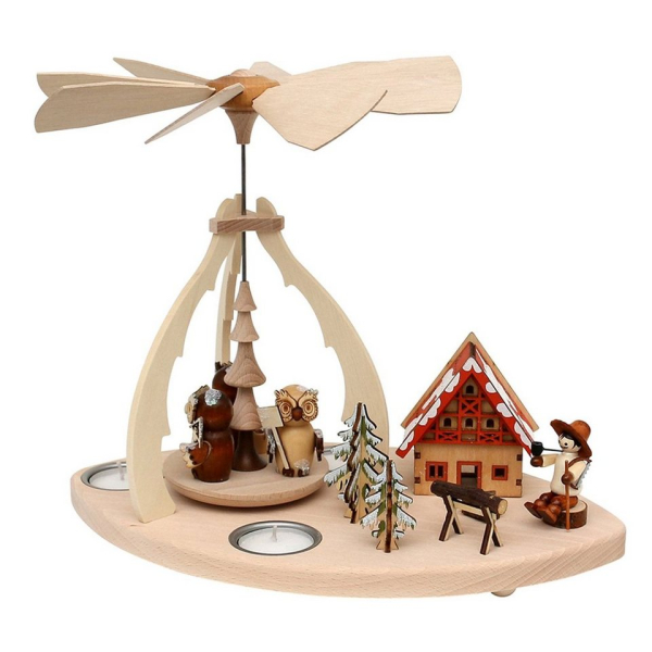 SIGRO Weihnachtspyramide »Holz Tischpyramide Eulenwald«