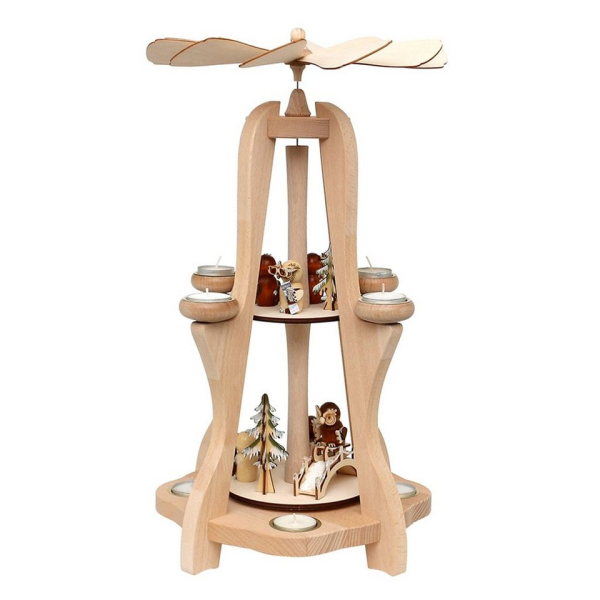 SIGRO Weihnachtspyramide »Holz Tischpyramide Eulenwald, 8 Teelichter«