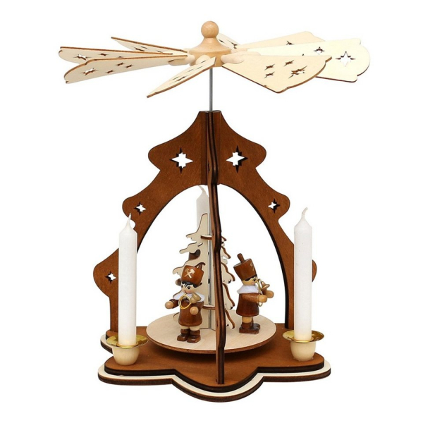 SIGRO Weihnachtspyramide »Holz Tischpyramide, für 4 Kerzen Bergleute«