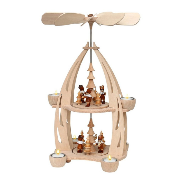 SIGRO Weihnachtspyramide »Tischpyramide mit 6 Teelichtern Bergleute«