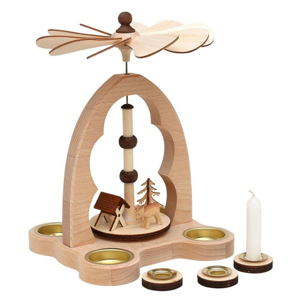 SIGRO Weihnachtspyramide »Tischpyramide Rehe + Futtergrippe«