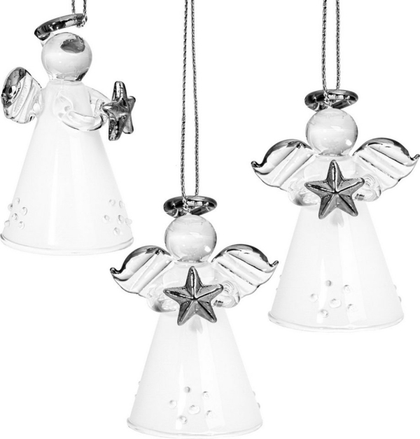 SIKORA Christbaumschmuck »BS155 Engel Glas Figur Weihnachtsbaum Anhänger 3er Set«