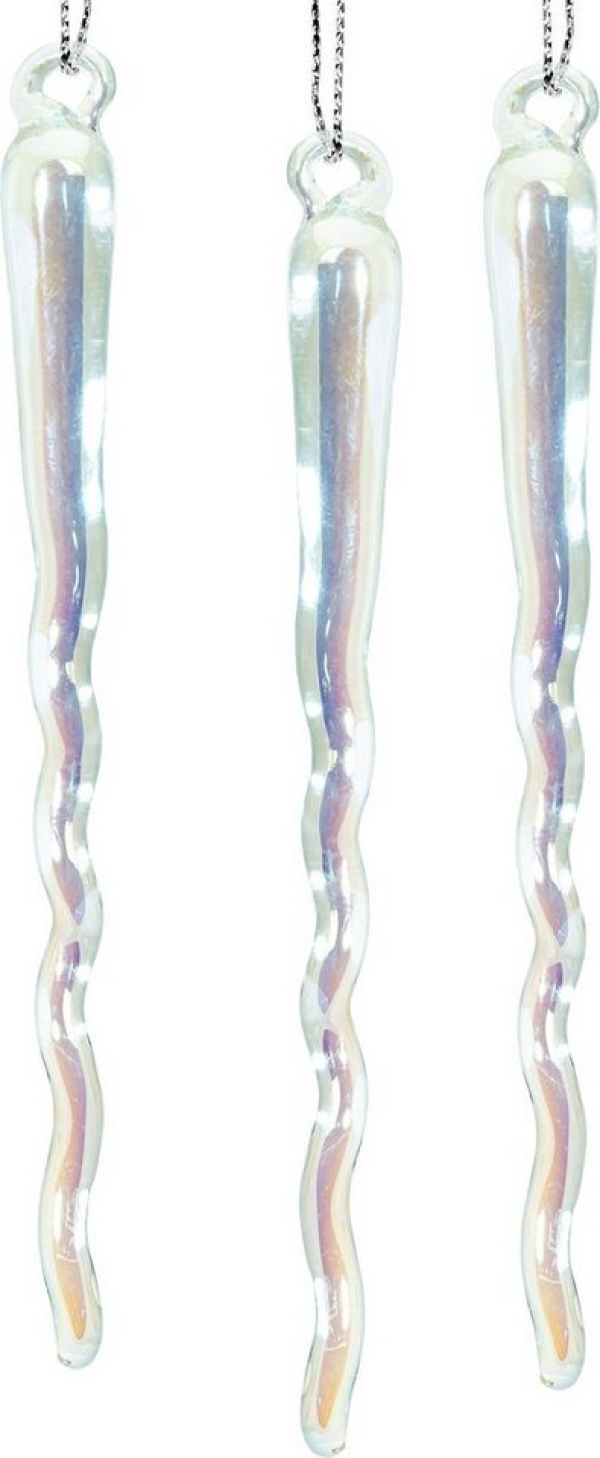 SIKORA Christbaumschmuck »BS614 Eiszapfen Glas Ornament Weihnachtsbaum Anhänger 3er Set«