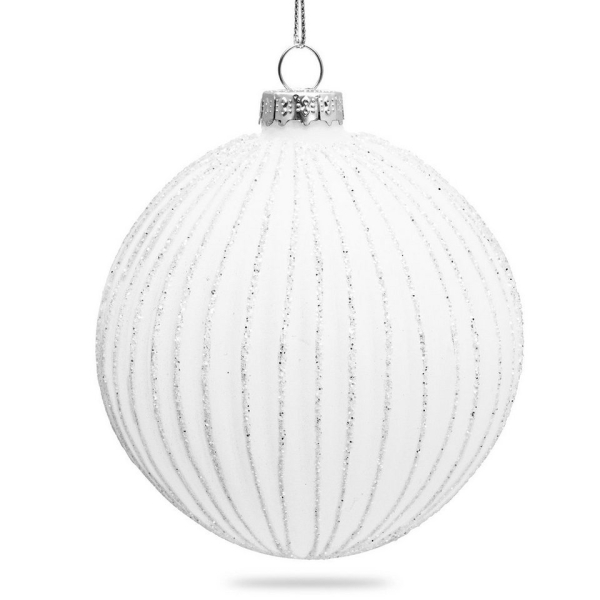 SIKORA Christbaumschmuck »Highlights Weiss 4er Set Christbaumkugeln aus Glas mit Verzierung«