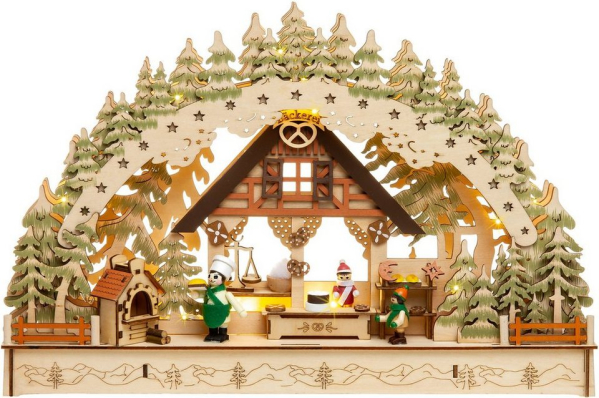 SIKORA Schwibbogen »LB69 3D Weihnachtsbäckerei mit LED Beleuchtung«