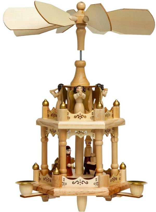 SIKORA Weihnachtspyramide »P2 Tradition aus Holz mit 2 Etagen H:30cm«