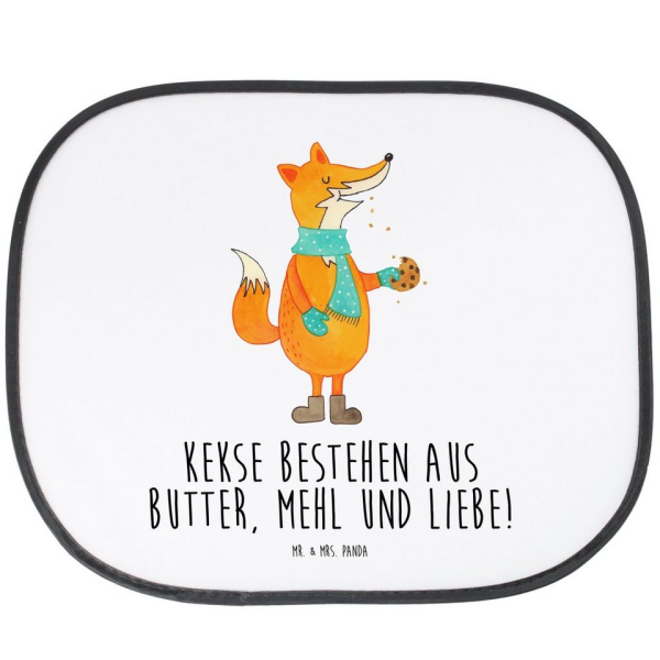 Sonnenschutz »Fuchs Keks – Weiß – Füchse, Sonnenblende, Kinder, Sonnenschutzfolie, Baby, Weihnachtskekse, Sonne, Kekse, Backen Spruch, Weihnachten,…