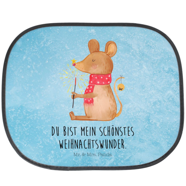 Sonnenschutz »Weihnachtsmaus – Eisblau – Baby, Mäuschen, Weihnachtsmotiv, Weihnachtsgruß, Heiligabend, Sonnenschutzfolie, Weihnachtsdeko, Nikolaus,…