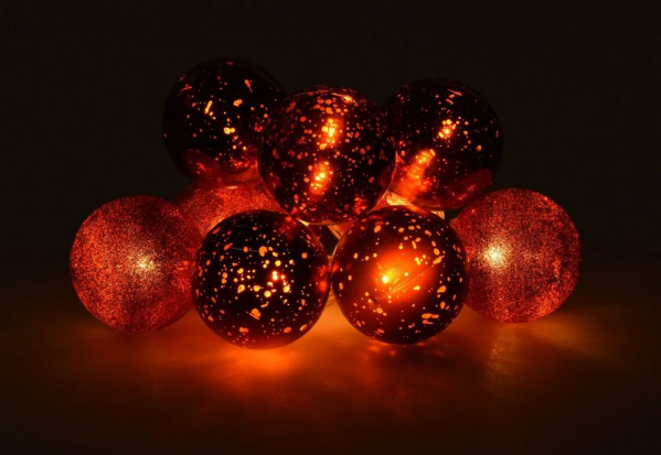 Spetebo LED-Girlande »LED Christbaum Kugel Lichterkette 230 cm rot«, Weihnachtsbaum Kugeln beleuchtet