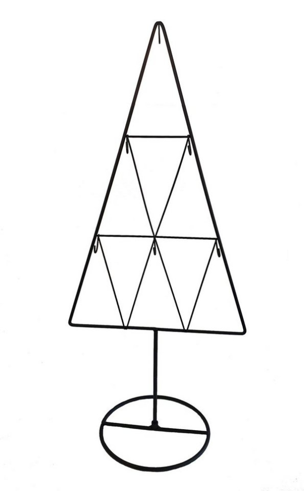 Spetebo Weihnachtskugelständer »Kleiner Metall Tannenbaum mit 6 Haken«, Tannenbaum Form mit 6 Haken zum Beschmücken – Deko Ständer für…