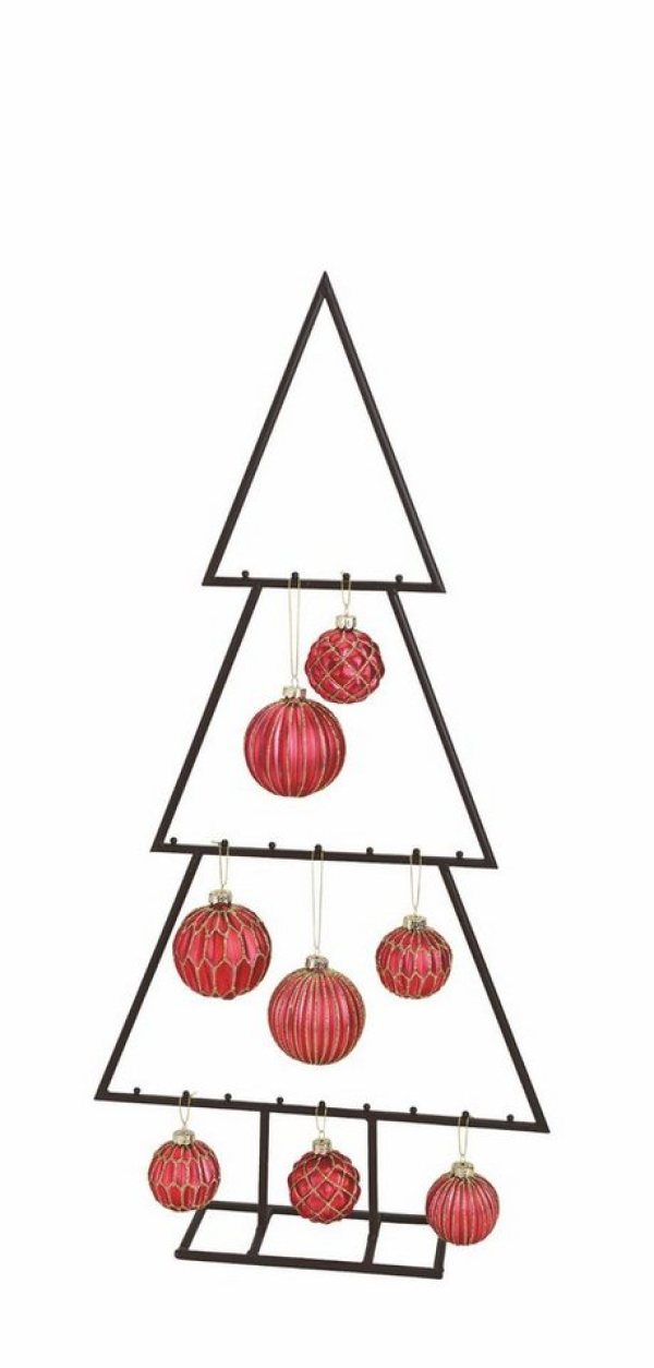 Spetebo Weihnachtskugelständer »Metall Tannenbaum – 77 cm«, 20 Zierschmuck Haken auf 3 Ebenen – Metall Deko Aufsteller – Weihnachtsbaum…