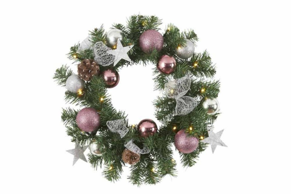 STAR TRADING Adventskranz, Lichterkette mit 20 LEDs integriert