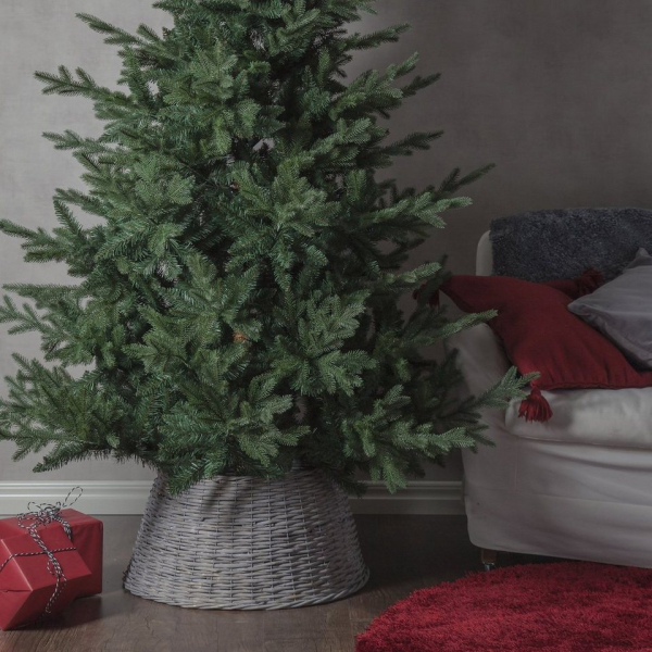 STAR TRADING Christbaumständer »Weihnachtsbaumrock Weidenkorb für Baumständer D:59cm H:29cm für Innen Lichtgrau«