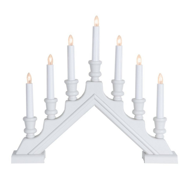 STAR TRADING Fensterleuchter »Fensterleuchter Weihnachtsleuchter Sara Lichterbogen 7-flammig L: 43cm weiß«