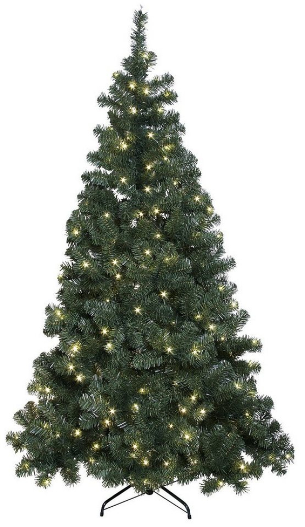 STAR TRADING Künstlicher Weihnachtsbaum »LED-Weihnachtsbaum „“Ottawa““, beleuchtet, indoor/outdoor IP44, ca.210 cm, 260 warmweiße LED`s, incl. Fuß«