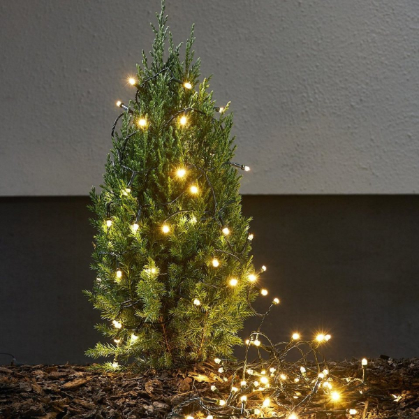 STAR TRADING LED-Lichterkette »LED Lichterkette DIAMANT Optik 100 warmweiße LED L: 10m für Außen Weihnachtsbaum«, 100-flammig
