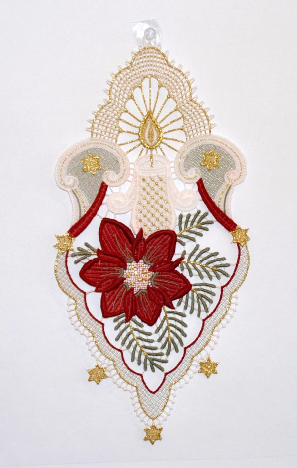 Stickereien Plauen Fensterbild »Kerzenschein«, (1 St.)