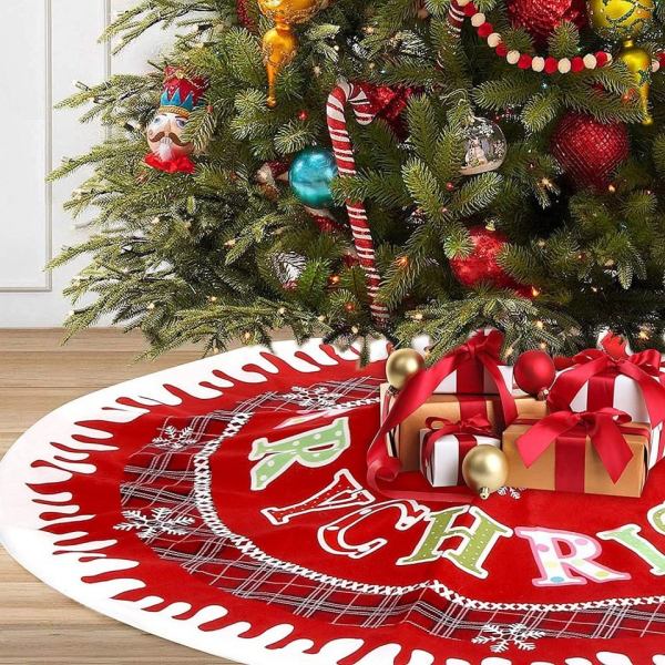Teppich »Weihnachtsbaum Rock, 120 cm Rot Weihnachtsbaum Decke Tannenbaum Unterlage Tannenbaum Decke Weihnachtsbaumdecke Rund Christbaumdecke«, GelldG