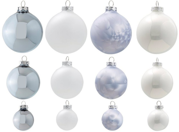 Thüringer Glasdesign Weihnachtsbaumkugel »Eiszauber« (40 St), 40-teilig, Christbaumkugel aus Glas, glänzend und matt sortiert