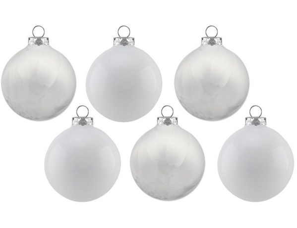 Thüringer Glasdesign Weihnachtsbaumkugel »Weihnachtsbaumkugeln Eislack / Matt (6 Stück) Ø 8 cm – Christbaumkugeln Made in Germany« (6 St), Aus Glas