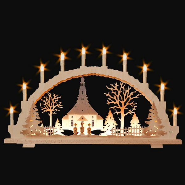 Tietze Erzgebirgsdesign Lichterbogen »Tietze Schwibbogen mit Seiffener Kirche LED«