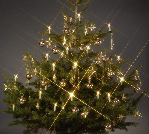 TRANGO LED-Christbaumkerzen »LED Weihnachtskerzen«, 24-flammig, TG340146 warmweiß leuchtend 24 LED Weihnachtskerzen mit Stecksystem Innenbereich…
