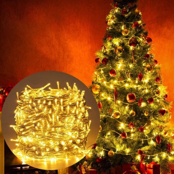 Ulinek LED-Lichterkette, Ulinek 100m 500 LED Lichterkette Außen Warmweiß, IP44 Weihnachtsbeleuchtung Innen Strombetrieb, Weihnachtsdeko mit 8 Modi…