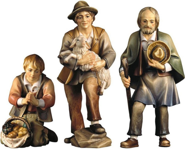 ULPE WOODART Krippenfigur »Drei Hirten« (Set, 3 St), Handarbeit, hochwertige Holzschnitzkunst