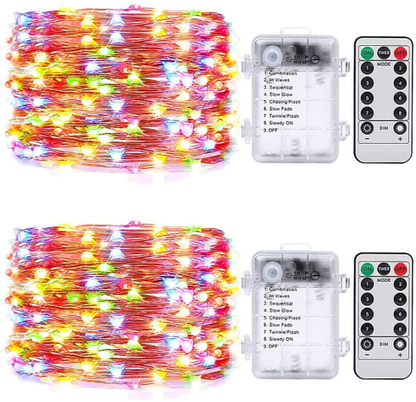 Umi. by Amazon 5m Lichterkette mehrfarbig mit 50 Mini-LEDs, Feenlichter – Wasserdicht, für Innen- und Außenbetrieb – Batteriebetrieben mit…