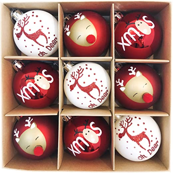 Victor’s Workshop Weihnachtskugeln 9tlg. 6cm Kunststoff Christbaumkugeln Weihnachtsdeko Weihnachtsbaum Dekoration Set Plastik Ornament Weihnachten…