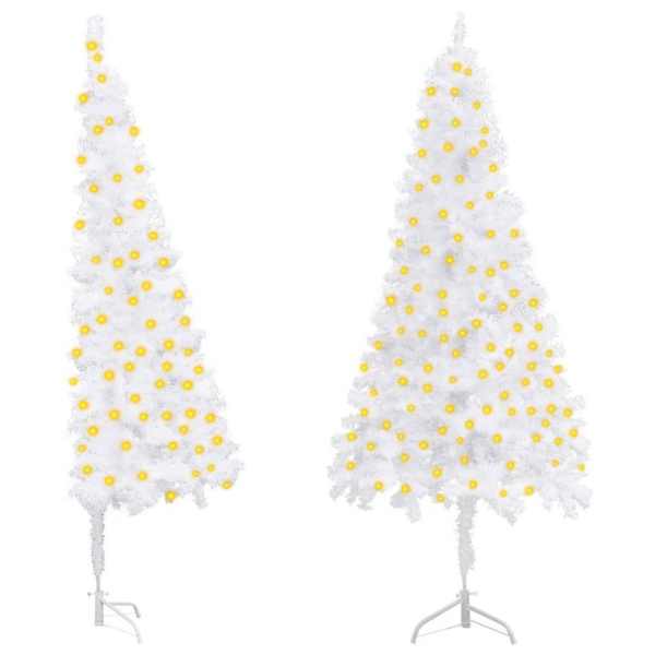 vidaXL Künstlicher Weihnachtsbaum »Künstlicher Eck-Weihnachtsbaum mit LEDs Weiß 120 cm PVC«