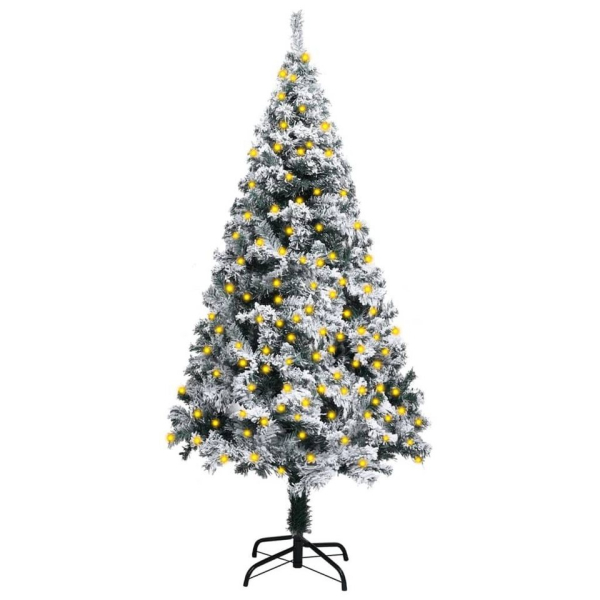 vidaXL Künstlicher Weihnachtsbaum »Künstlicher Weihnachtsbaum mit LEDs Beschneit Grün 120 cm«