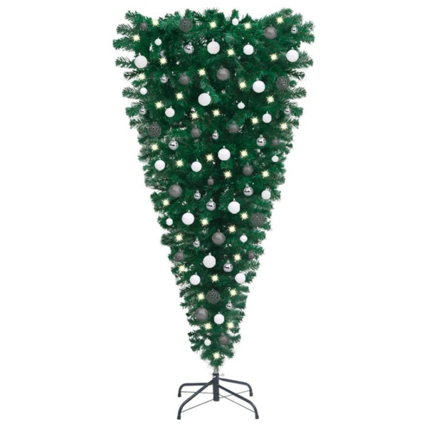 vidaXL Künstlicher Weihnachtsbaum »Künstlicher Weihnachtsbaum Umgekehrt LEDs & Kugeln 120 cm«