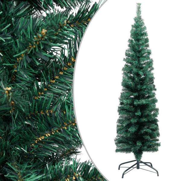 vidaXL Künstlicher Weihnachtsbaum »Schlanker Künstlicher Weihnachtsbaum mit Ständer Grün 120cm PVC«