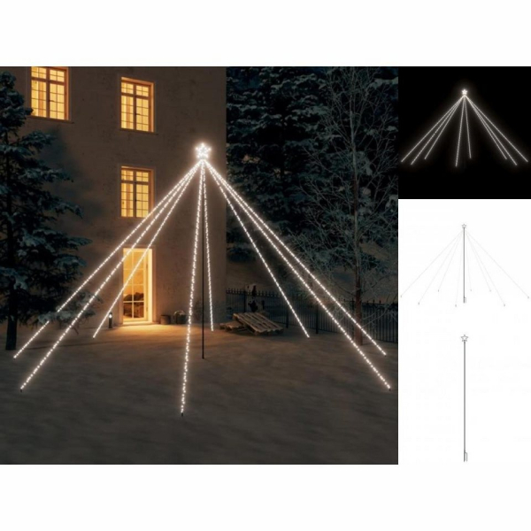 vidaXL Lichterkette »Weihnachtsbaum-Lichterkette Indoor Outdoor 800 LEDs Kaltweiß 5m«