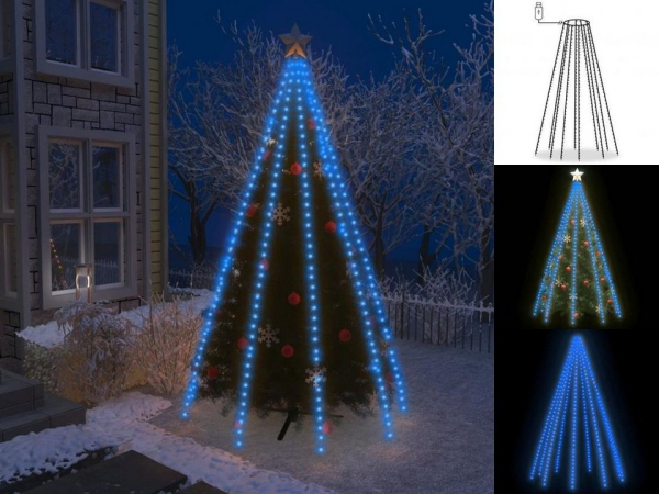vidaXL Lichterkette »Weihnachtsbaum-Lichternetz mit 400 LEDs Blau 400 cm«