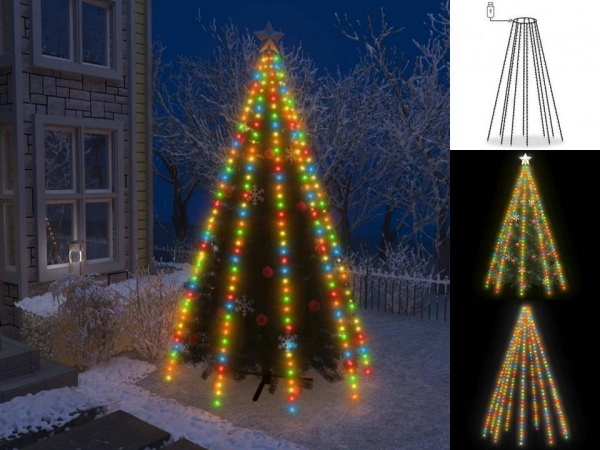 vidaXL Lichterkette »Weihnachtsbaum-Lichternetz mit 400 LEDs Bunt 400 cm«