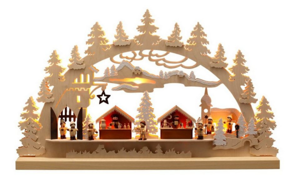 Volkskunstwerkstatt Romy Thiel Schwibbogen »Schwibbogen Burgweihnacht, 63 cm von Romy Thiel«