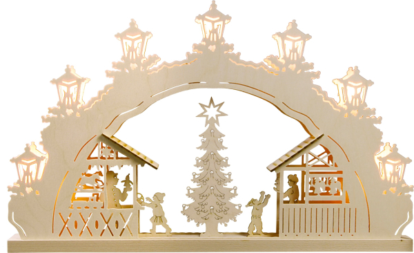 Weigla LED Schwibbogen »Weihnachtsmarkt«, 1 tlg., 7-flammig